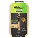 Gillette Labs Rasoio da Uomo Champion Gold Edition Custodia da Viaggio 1 Manico + 2 Lamette + 1 Base